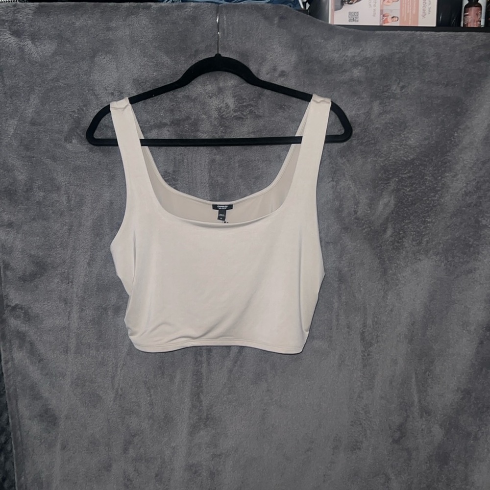 Womens Beige Expeess sleeveless crop top